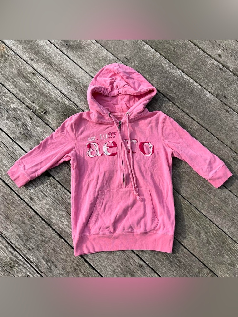Aeropostale pink y2k 1/2 zip hoodie